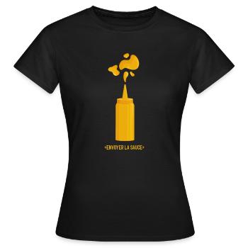 envoyer la sauce mayo V2 - T-shirt Femme - noir - Devant - AI Model Female 172 dark (172cm)
