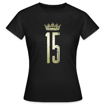 Couronne à 15 numéros - T-shirt Femme - noir - Devant - AI Model Female 172 dark (172cm)