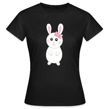 Rabbitette cute white rabbit - Women's T-Shirt - black - Front - AI Model Female 172 dark (172cm)