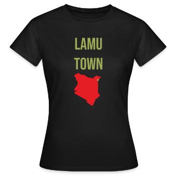 Lamu Town Souvenir - Frauen T-Shirt - Schwarz - Vorne - AI Model Female 172 dark (172cm)