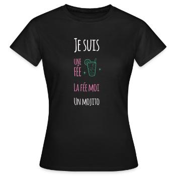 I'm a fairy, the fairy is a mojito - Women's T-Shirt - black - Front - AI Model Female 172 dark (172cm)