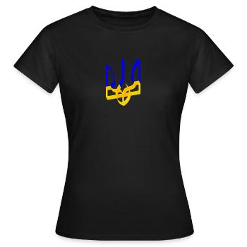 Armoiries de l’Ukraine Trident Gyrfalcon Trident Volume V3 - T-shirt Femme - noir - Devant - AI Model Female 172 dark (172cm)