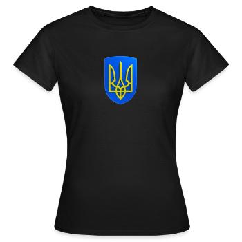 Armoiries de l’Ukraine Trident Gyrfalcon Trident Jaune Bleu - T-shirt Femme - noir - Devant - AI Model Female 172 dark (172cm)