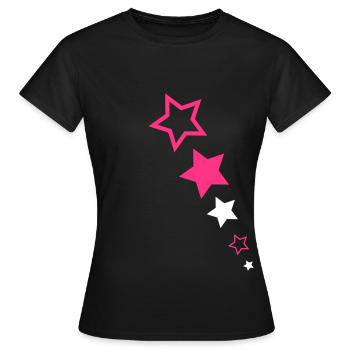 Aufsteigende Sterne/Stars - Frauen T-Shirt - Schwarz - Vorne - AI Model Female 172 dark (172cm)