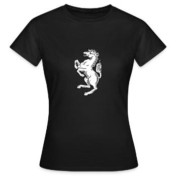 Cheval de Westphalie blanc - T-shirt Femme - noir - Devant - AI Model Female 172 dark (172cm)