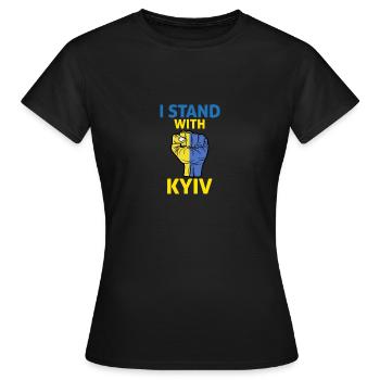 Ich unterstütze Kiewdie ukrainische Hauptstadt Kiew Ukranisch - Frauen T-Shirt - Schwarz - Vorne - AI Model Female 172 dark (172cm)