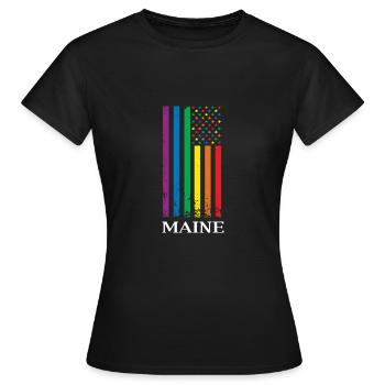 Maine Pride Month Pride Flag LGBT Community LGBTQ - T-shirt Femme - noir - Devant - AI Model Female 172 dark (172cm)