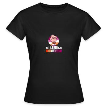 Lesben LGBT Pride Lesbian Rainbow Flag - Frauen T-Shirt - Schwarz - Vorne - AI Model Female 172 dark (172cm)