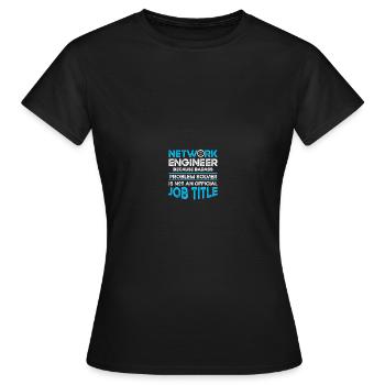 Ingénieur réseau en technologie des réseaux informatiques - T-shirt Femme - noir - Devant - AI Model Female 172 dark (172cm)