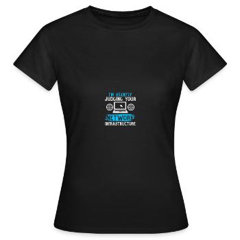 Ingénieur réseau en technologie des réseaux informatiques - T-shirt Femme - noir - Devant - AI Model Female 172 dark (172cm)
