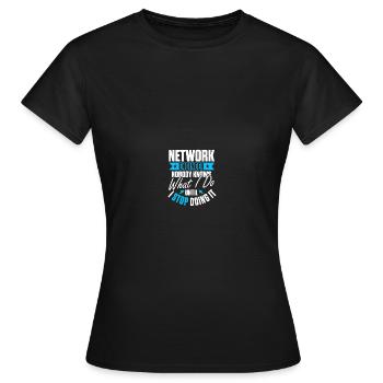 Ingénieur réseau en technologie des réseaux informatiques - T-shirt Femme - noir - Devant - AI Model Female 172 dark (172cm)
