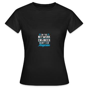 Ingénieur réseau en technologie des réseaux informatiques - T-shirt Femme - noir - Devant - AI Model Female 172 dark (172cm)