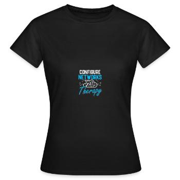 Ingénieur réseau en technologie des réseaux informatiques - T-shirt Femme - noir - Devant - AI Model Female 172 dark (172cm)