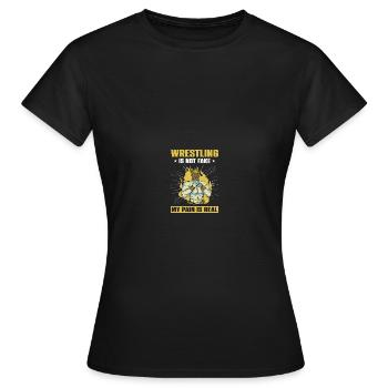 Wrestling Ringer - Frauen T-Shirt - Schwarz - Vorne - AI Model Female 172 dark (172cm)