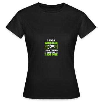 Wrestling Ringer - Frauen T-Shirt - Schwarz - Vorne - AI Model Female 172 dark (172cm)