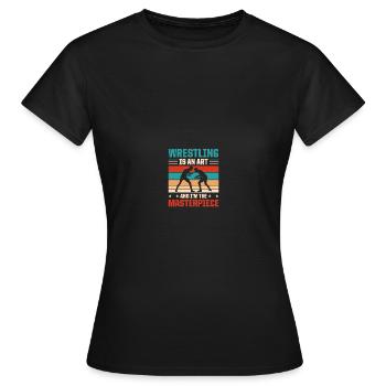 Wrestling Ringer - Frauen T-Shirt - Schwarz - Vorne - AI Model Female 172 dark (172cm)
