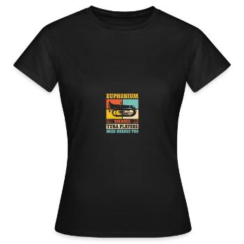 Tiefes Blech Marschieren Bariton Euphonium - Frauen T-Shirt - Schwarz - Vorne - AI Model Female 172 dark (172cm)