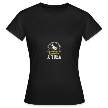 Tiefes Blech Marschieren Bariton Euphonium - Frauen T-Shirt - Schwarz - Vorne - AI Model Female 172 dark (172cm)
