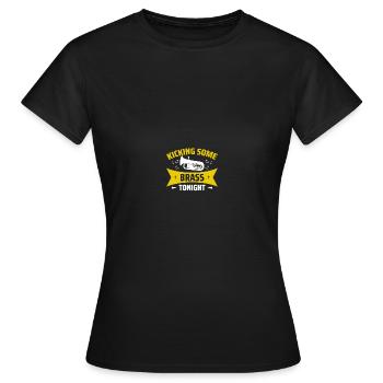 Euphonium baryton en laiton profond - T-shirt Femme - noir - Devant - AI Model Female 172 dark (172cm)