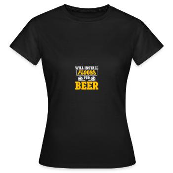 Flooring installation Flooring installers Contractors - Women's T-Shirt - black - Front - AI Model Female 172 dark (172cm)