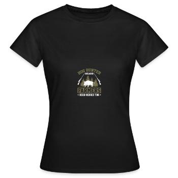 Hog Hunter Pig Hunt - Women's T-Shirt - black - Front - AI Model Female 172 dark (172cm)