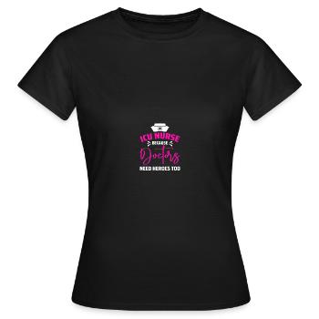 Soins intensifs infirmiers - T-shirt Femme - noir - Devant - AI Model Female 172 dark (172cm)
