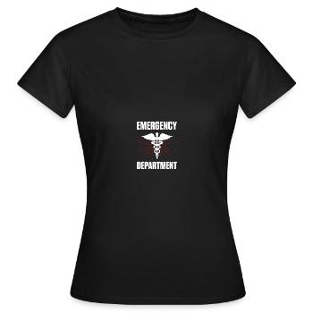 Service d’urgence Infirmière d’urgence Service d’urgence - T-shirt Femme - noir - Devant - AI Model Female 172 dark (172cm)