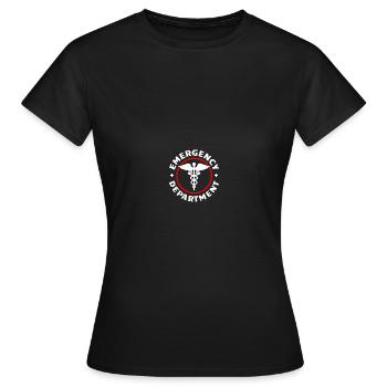 Service d’urgence Infirmière d’urgence Service d’urgence - T-shirt Femme - noir - Devant - AI Model Female 172 dark (172cm)