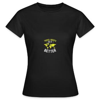 Planificateur de vacances Agence de voyages Agence de voyages - T-shirt Femme - noir - Devant - AI Model Female 172 dark (172cm)