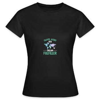 Planificateur de vacances Agence de voyages Agence de voyages - T-shirt Femme - noir - Devant - AI Model Female 172 dark (172cm)