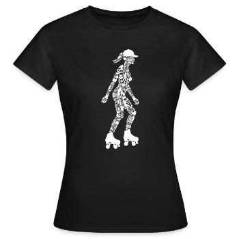 Roller Skating Girls Roller Skating Roller Skates - Women's T-Shirt - black - Front - AI Model Female 172 dark (172cm)