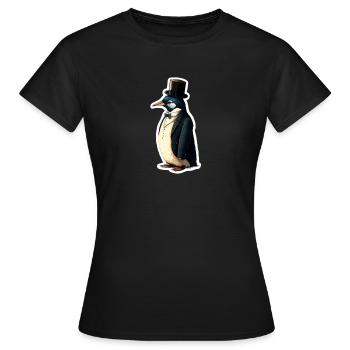 Gentleman Penguin - T-shirt Femme - noir - Devant - AI Model Female 172 dark (172cm)