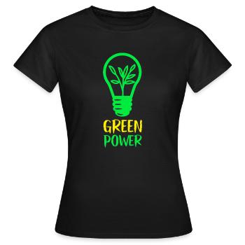 Green Power - énergies renouvelables - T-shirt Femme - noir - Devant - AI Model Female 172 dark (172cm)