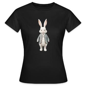 Lapin mignon blanc 1 - T-shirt Femme - noir - Devant - AI Model Female 172 dark (172cm)