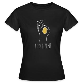 Easter Egg Pun Eggcellent Excellent Gesture - Women's T-Shirt - black - Front - AI Model Female 172 dark (172cm)