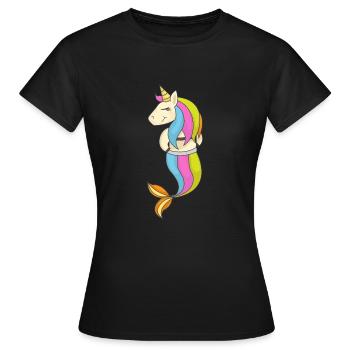 Licorne sirène princesse cadeau - T-shirt Femme - noir - Devant - AI Model Female 172 dark (172cm)