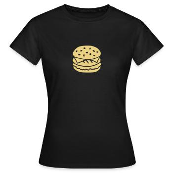 Burger - Frauen T-Shirt - Schwarz - Vorne - AI Model Female 172 dark (172cm)