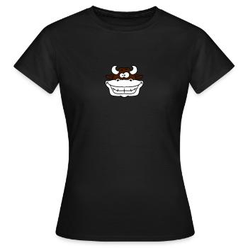Verrückte Grinsende Kuh - Frauen T-Shirt - Schwarz - Vorne - AI Model Female 172 dark (172cm)