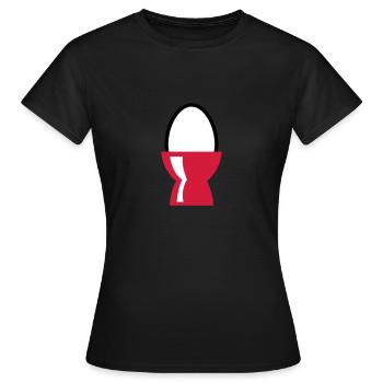 Egg - Women's T-Shirt - black - Front - AI Model Female 172 dark (172cm)