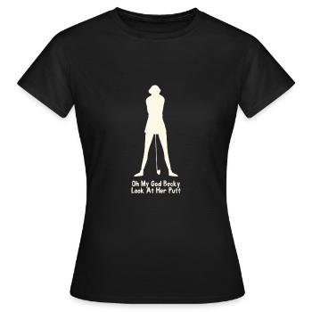 Golflove Golfer Golfcourse Golfclub Putter - Frauen T-Shirt - Schwarz - Vorne - AI Model Female 172 dark (172cm)