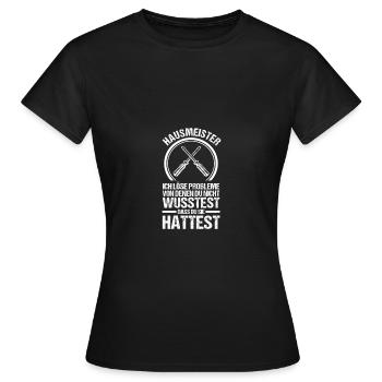 Facility Manager Caretaker Caretaker - Women's T-Shirt - black - Front - AI Model Female 172 dark (172cm)