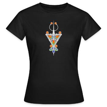 Bijoux Berbère - T-shirt Femme - noir - Devant - AI Model Female 172 dark (172cm)