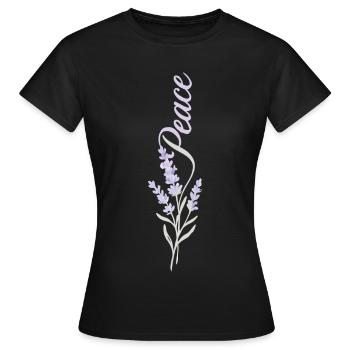 Fleur de lavande de la paix - T-shirt Femme - noir - Devant - AI Model Female 172 dark (172cm)
