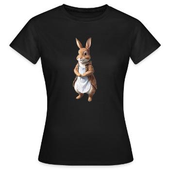 Mignon Lapin Marron 3 - T-shirt Femme - noir - Devant - AI Model Female 172 dark (172cm)