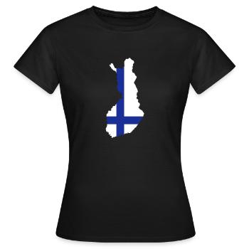 Finlande - T-shirt Femme - noir - Devant - AI Model Female 172 dark (172cm)