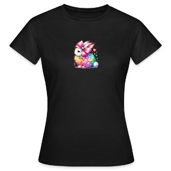 Lapin de Pâques Bow Coeur Pâques - T-shirt Femme - noir - Devant - AI Model Female 172 dark (172cm)