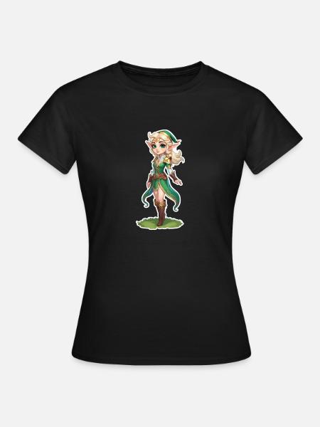 Elf Fantasy Illustration - Frauen T-Shirt - Schwarz