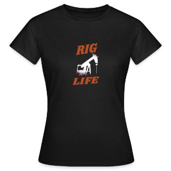 OILFIELD: Rig life - Frauen T-Shirt - Schwarz - Vorne - AI Model Female 172 dark (172cm)