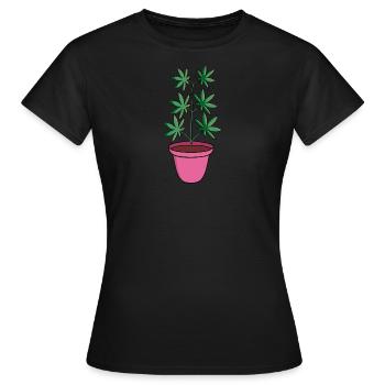 hanf - Frauen T-Shirt - Schwarz - Vorne - AI Model Female 172 dark (172cm)
