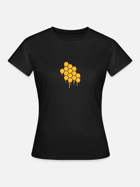 Honeycombs Pattern - Frauen T-Shirt - Schwarz